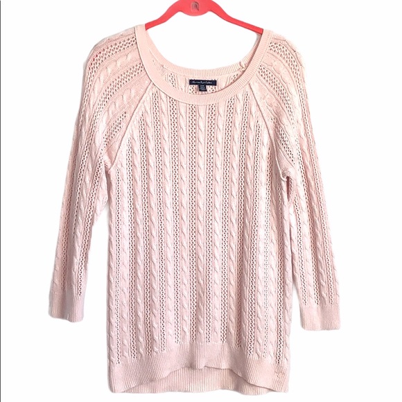 American Eagle Outfitters Sweaters - American Eagle Pink Cable Knit Sweater SZ XS